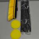 Car Wash Brush with Long Handle, 55'' Vehicles Exterior Washing Supplies, Soft Bristle Scrub Broom for Solar Panel, Boat, RV, Truck, Deck Cleaning, 2 Wax Applicator Pads Included (Yellow)