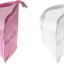 2 PCS Standing Toiletry Bag, White and Pink Color,Standing Travel Toiletry Bag with Organized Compartments for Efficient Packing and Easy Access