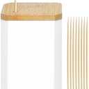 Toothpick Holders 1 Pack with 1200 Picks,Round Toothpicks Double-Side Point for Teeth,Food Pick,Appetizers,Cocktails Fruits,Olive&DIY Craft.