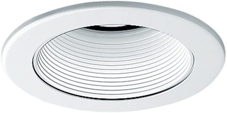 Juno 4-Inch Round Baffle Recessed Lighting Trim, Glare-Reducing Snap-in Trim for Can Lights, Fits IC1, TC1, TC1R Housings, White Finish