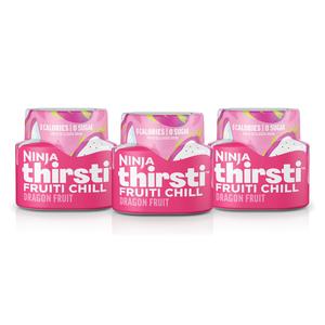 2 x Ninja Thirsti Flavored Water Drops, FRUITI CHILL Dragon Fruit, Bold Fruit Flavor, Sparkling or Still, Zero Calories, Zero Sugar, Makes 17, 12oz drinks, 3 Pack, WCFDGFTAM