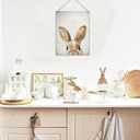 Funny Easter Bunny Wall Decor Easter Rabbit Hanging Wooden Signs for Home Decorations