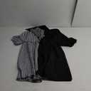 SOLY HUX Women's Striped Shirt Dress Ruffle Half Sleeve Button Front Smock Short Dresses, XL