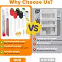 33Pcs Big Eye Steel Needles Set Portable Hand Sewing Kit Suitable for Beginners and Everyday Use, Include 25 Steel Needles, 3 Reels of Thread, Seam Ripper, 2 Needle Threader, 2 Thimbles