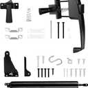 Storm Door Closer & Screen Door Handle, Black Heavy Duty Screen Door Closer Replacement Kit Shock Absorber Bracket with Screen Door Spring Storm Door Latch Protecting from Strong Winds
