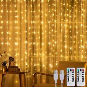 Amazon.com: 2 Pack 195 LED Curtain Tapestry Lights Backdrop String Lights, 6.5 x 5 Feet Hanging Fairy Curtain Lights with 8 Lighting Modes and Remote for Bedroom Window Wall Indoor Outdoor Graduation Decor : Home & Kitchen