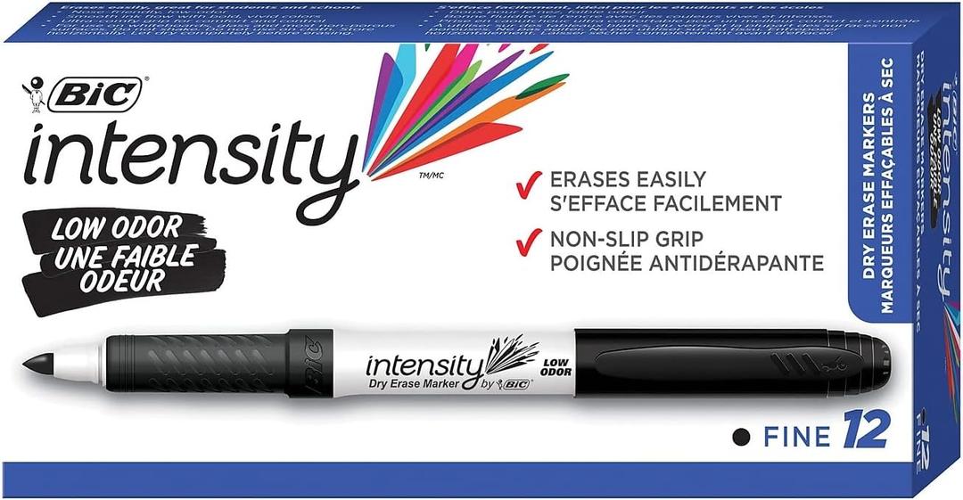 BICGDE11BK - BIC Great Erase Grip Dry Erase Markers