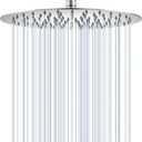 12 inch Ceiling Rainfall Shower Head Chrome - All Metal Stainless Steel Full Body Round Rain Shower with 120 Silicone Nozzles Modern Bathroom