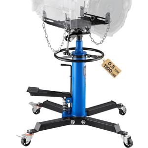 VEVOR Transmission Jack, 33"-67" High Lift, 1100 lbs Hydraulic Telescoping Transmission Jack, 2-Stage Transmission Stand 1/2 Ton Capacity with Foot Pedal, 360 Swivel Wheel, Garage/Shop Lift Hoist