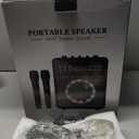 Karaoke Machine for Adults, Portable Bluetooth Speaker with 2 Wireless Microphones and Lights Show, Karaoke Speaker with Bass & Treble, Supports for TWS,USB,FM,REC,AUX in,TF Card for Party/Meeting (Black)