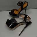 OCHENTA Women's Open Toe Platform Sky High Stiletto Heels Ankle Strap Sandals Size 38