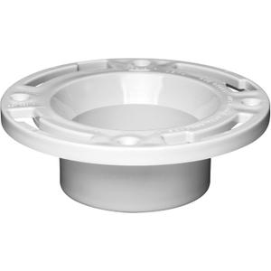 Oatey 3 in. or 4 in. PVC Closet Flange with Plastic Ring without Test Cap, White (1 Count (Pack of 1))