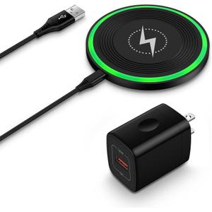 Android Wireless Charger Fast Charging Pad for Motorola Edge/Razr 2025 2024,Moto G Stylus/Power 2025,Razr 50 Ultra,Wireless Samsung Phone Charger Station 15W for Galaxy S24/S23/S22 with QC Adapter (Black2)