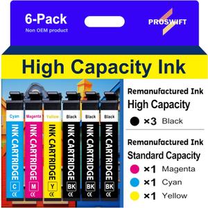 232XL Ink Cartridges Combo Pack Remanufactured Replacement for Epson 232 Ink Cartridge 232XL 232 XL Works with WF-2930, WF-2950, XP-4200, XP-4205 Printer (3 Black, Cyan, Yellow, Magenta)