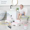 Harwaya Pink Toddler Step Stool for Bathroom Sink 2 Pack, Kids Step Stools for Girls Toilet Potty Training, Plastic Stepping Stool for Toddlers Child Kid Kitchen Bedroom (Included Two Faucet Extender)