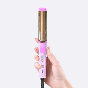 European Hair Curler with Dual Voltage, Travel Curling Iron with Storage Bag, Mini Curling Iron for Short Hair, 3 Adjustable Temperatures, Europe Travel Essentials for Women (Pink)