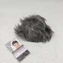 Kaneles Men's Grey Short Wig Synthetic Replacement Costume Halloween Soft Layered Natural Hair Male Wigs (Gray)