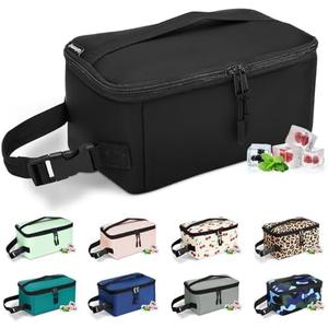 Cerbonny Small Lunch Bag,Small Cooler Bag,Freezable Snack Bag for Kids/Adult,Mini Cooler Bag with Buckle Handle,Freezable Lunch Bag for Work School Travel,Black