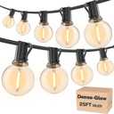 RTTY Outdoor String Lights 25 FT, Patio Light for outside with 13pcs G40 LED Plastic Bulbs, Shatterproof Waterproof Connectable Hanging Globe Lighting for Porch Cafe Bistro Backyard Balcony Deck Party