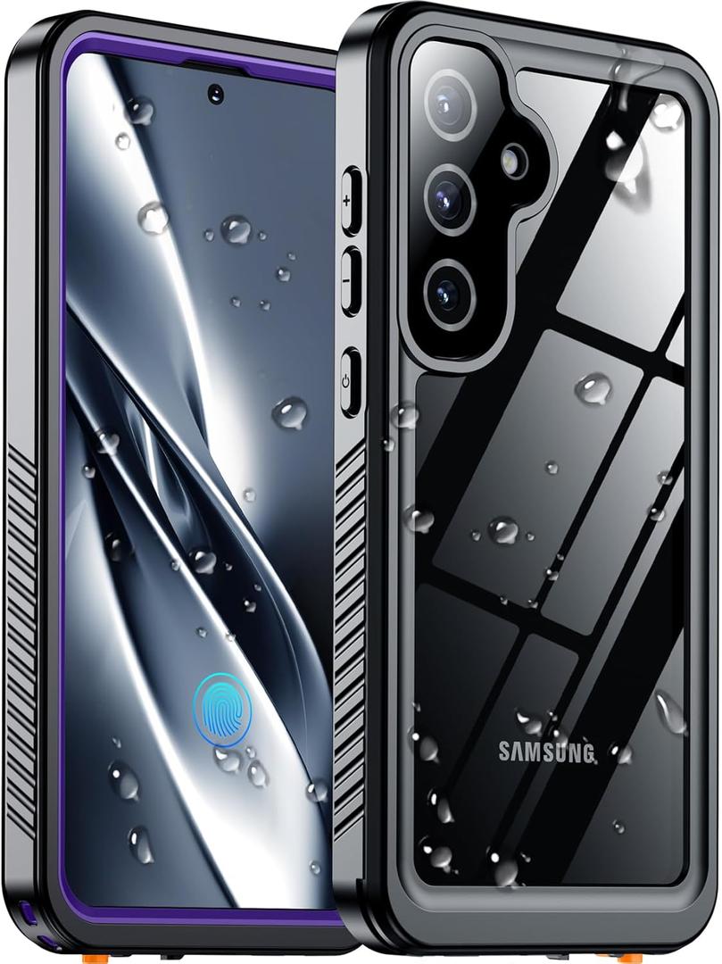 Temdan Designed for Samsung Galaxy S25 Case Waterproof, Built-in Lens & Screen Protector Military Shockproof Dropproof IP68 Underwater Full Body Phone Case for Galaxy S25 5G 6.2"-Purple (2025) (Galaxy S25 6.2", Purple/Clear)