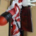 Haunted Hill Farm Lifesize 5.5-Ft Animatronic Scary Talking Clown Holding Knife with Touch Activated Lights and Sound, Battery-Operated Indoor or Covered Outdoor Halloween Decoration