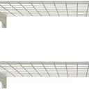 00967 2-Pack Heavy Duty Steel Garage Shelving, 45x 15 Wall Mounted Shelve,Max Shelf Load 200 Pounds, White Powder Coated