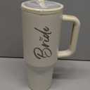 Bride To Be Gifts: Bridal Shower & Bachelorette Stainless Steel 40 oz Tumbler Cup with Handle, Lids & Straws