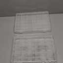 Juvale Jewelry Organizer Box - 2-Pack, 1.7 x 10.75 x 7 In, Clear Plastic - Bead Storage Containers with 36 Compartments & Dividers - Stackable Screw Organizer Box