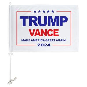 Trump Vance 2024 Flag for Car Accessories Bandera para Carros Window Clip Pole Mount Kit Rally Shooting 2024 Poster Auto Decor MAGA Sign Outdoor Decorations Republican Gift Made in USA