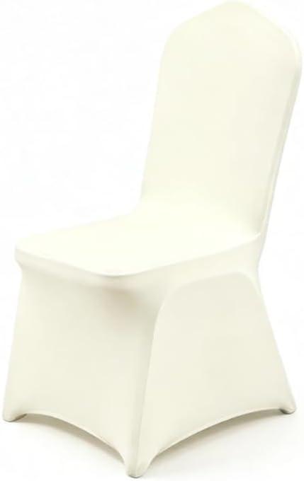 50 Pcs Beige Washable Removable Universal for Wedding Party Dining Banquet Polyester Spandex Stretch Slipcovers Chair Covers