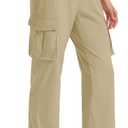 MAGCOMSEN Women's Cargo Pants Quick Dry Lightweight Hiking Travel Pants Water Resistant Safari Joggers with Pockets (Beige, S)
