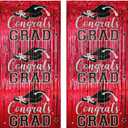 5 x Gradution Party Suppiles Backdrop Decoration 2026, Claas of 2026 Streamer Tinsel Foil Fringe Curtains, Photo Booth Prop Backdrop, Maroon Grad Photo Backgrounds