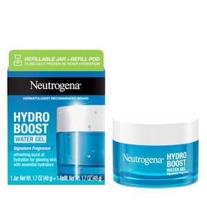 Neutrogena Hydro Boost Water Gel Face Moisturizer Starter Kit, includes Refillable Jar + Refill Pod, with Hyaluronic Acid for a Burst of Hydration & Dewy Skin, 1.7 oz Each (0.85 Ounce (Pack of 2))