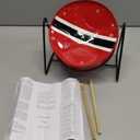 Miniature Steelpan (Steel Drum) 9 Inch Diameter 9 Notes with Easy Instructions for Beginners (PITIPAN) - Red