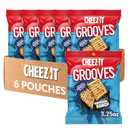 Cheez-It Grooves Crunchy Cheese Crackers, Snack Crackers, Lunch Snacks, Zesty Cheddar Ranch (6 Pouches) (EXP 11/19/26)