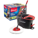 O-Cedar EasyWring Microfiber Spin Mop, Bucket Floor Cleaning System, Red, Gray, Standard