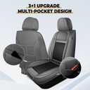 Fumgil Custom Fit Ford F150 Seat Covers 2009-2025 2026 F250/F350/F450 2017-2026 Full Set Waterproof Faux Leather Car Seat Covers for Crew Cab XL XLT Lariat King Ranch Platinum(5 Seats,Black)