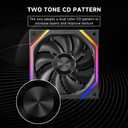 Galaxy 120mm PC Reverse Blade Case Fans, ARGB and PWM Cooling Fan PC, Axle Core Double Ring CD Pattern Module Computer Fans, Daisy-Chain 5V RGB Fan (Black 3 Pack)