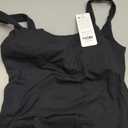 CRZ YOGA Butterluxe U Neck Tank Tops for Women - Padded Athletic Workout Camisole Crop Tops with Built in Bra Black Medium