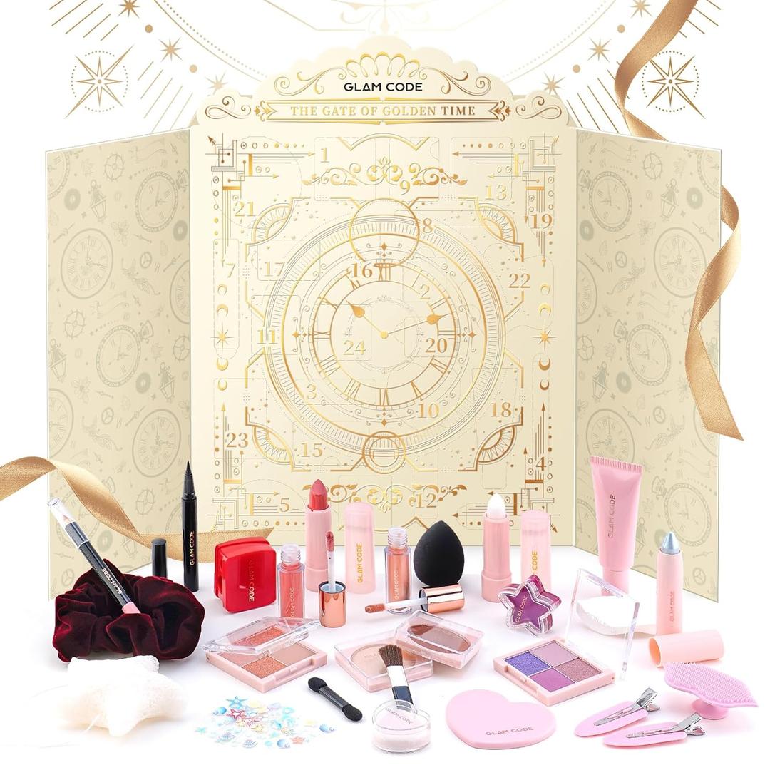 Glam Code Makeup Advent Calendar, 24 Days Beauty Birthday Gift Set for Teen Girls - Birthday Countdown Calendar Beauty & Cosmetics Holiday Surprise Make Up Gift Kits