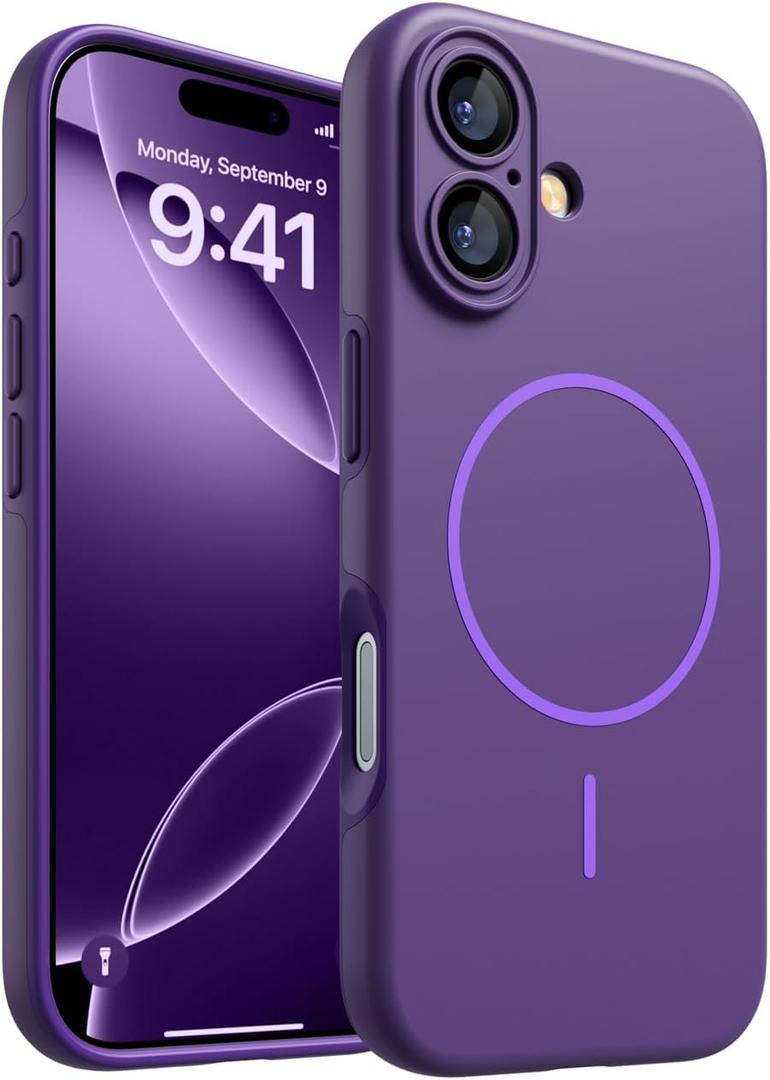 Magnetic for iPhone 17 Case, [Matte Solid Color] [Full Camera Protection] Protective Case for iPhone 17 - Deep Purple