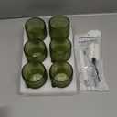 Vintage Glassware Drinking Glasses Set of 6,12 oz Hobnail Glass Cups,Embossed Green Water Tumbler,for Beer,Cocktail,Whiskey,Juice and Various Mixed Drinks- 1 Cleaning Brush (12oz Green)
