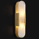 19.7" Natural Alabaster Wall Sconce Modern Brass Bedroom Bedside Marble Wall Lamp for Bathroom Indoor 7W LED Mirror Wall Light Vanity Light Fixtures Perfect for Hallway Living Room 3000K (Gold)