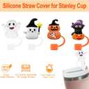 10 x IOKUKI Silicone Straw Covers for Stanley 30&40 Oz Tumbler, 10mm/04in Straw Covers Cap for All 9-10mm Straws, Dust-Proof Reusable Protector Topper for Water Bottle - 4 PCS