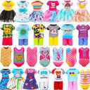 15 Set 5.3 Inch Doll Clothes 5 Outfit Tops and Pants 5 Dresses 5 Swimsuits for 4-6 Inch Girl Doll Clothes Dress