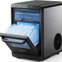 Silonn Nugget Ice Maker Countertop, Pebble Ice Maker Nugget, 44lbs Crushed Ice in 24h, Pull-Out Water Tank and Removable Ice Basket for Home, Kitchen, Stainless Steel