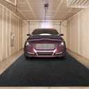 HOMBYS Extra Large Garage Floor Mat for Under Car,Floor Mats for Garage with Rubber Backing,Non Slip Garge Rug,Waterproof Backing Garage Carpet,Motorcycle Absorbent Oil Spill Mat,7'4"x20' (Dark Grey)