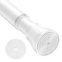 WEIXINHAI Spring Tension Curtain Rod for Windows 45 to 77 inch White Long Tension rod Adjustable Spring Curtain Rods No Drilling Short Tension Rod for Kitchen, Closet, Bathroom, Bookshelf