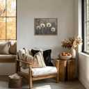 Vintage Dandelion Wall Art, Dark Floral Wall Decor Painting Moody Flower Poster Canvas Prints Picture Rustic Botanical for Living Room Bedroom Farmhouse 16x24 inch Wood Framed
