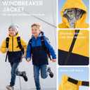 Gogokids Boys Girls Rain Jacket Lightweight Sportswear Water Resistant Raincoat Hooded Windbreaker Outdoor 4-12Y